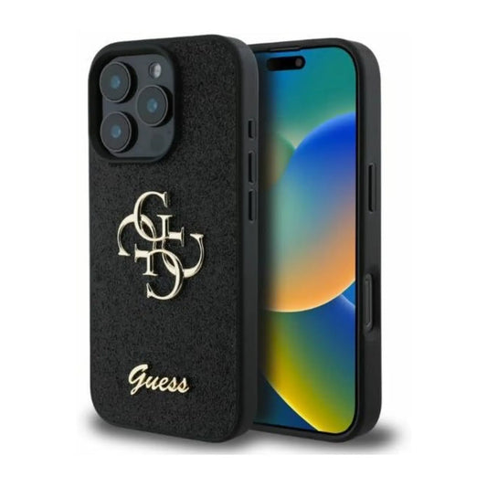 Guess Hülle GUHCP16XHG4SGK Fixed Glitter Big 4G Schwarz – iPhone 16 Pro Max