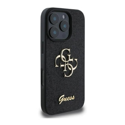 Guess Hülle GUHCP16XHG4SGK Fixed Glitter Big 4G Schwarz – iPhone 16 Pro Max