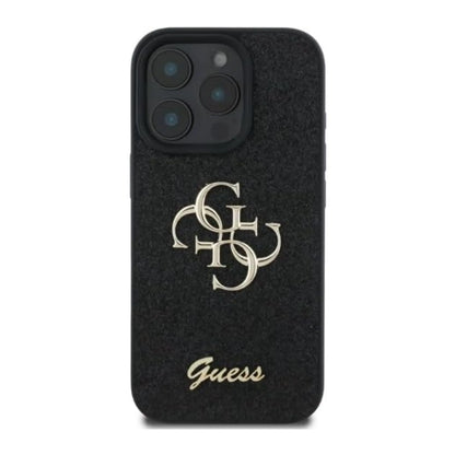 Guess Hülle GUHCP16XHG4SGK Fixed Glitter Big 4G Schwarz – iPhone 16 Pro Max