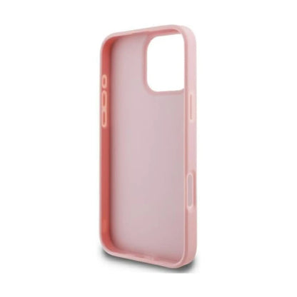 Guess Glitzer Metall Logo Hülle iPhone 16 Pro - Rosa