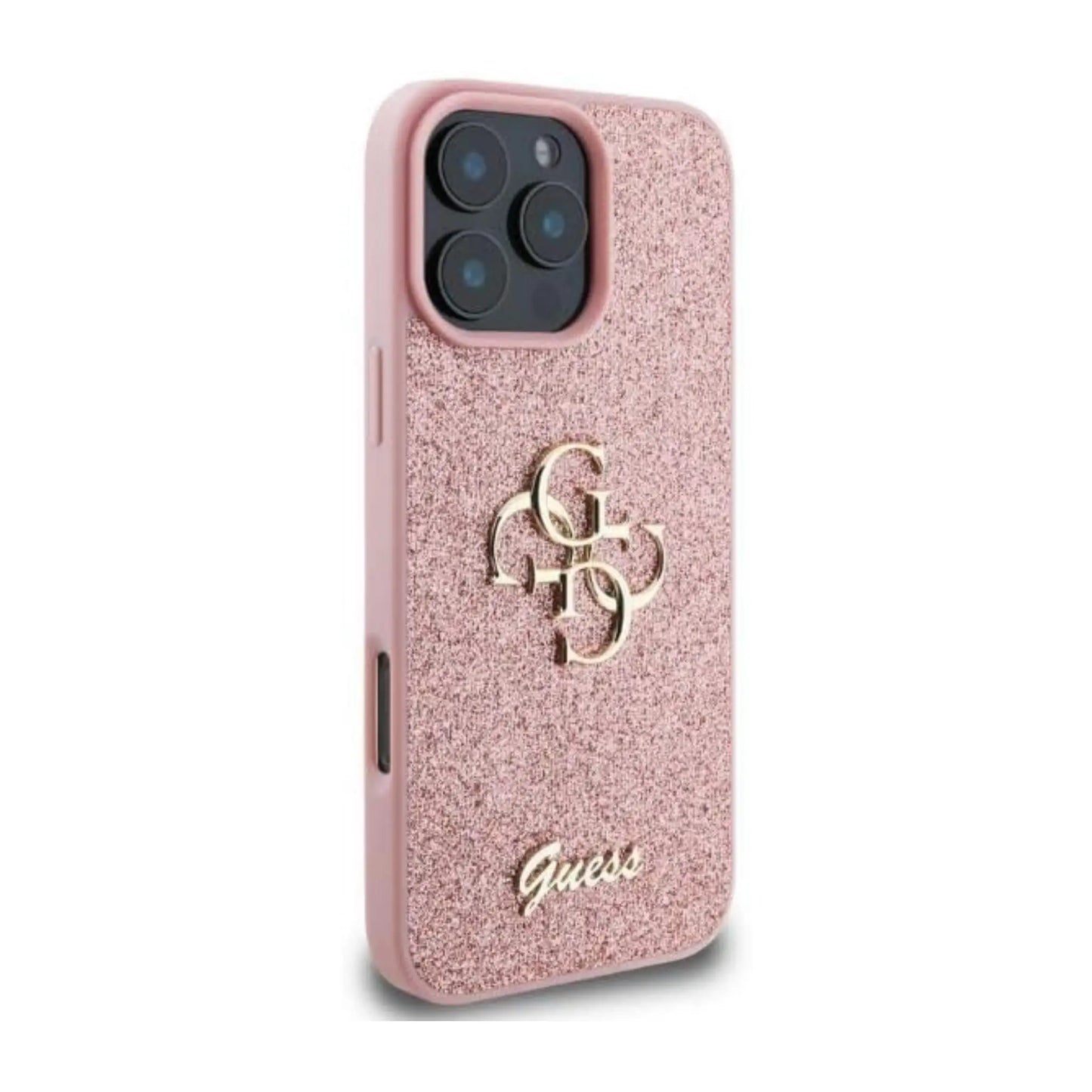 Guess Hülle GUHCP16XHG4SGP Fixed Glitter Big 4G Rosa – iPhone 16 Pro Max