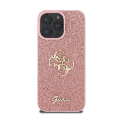 Guess Hülle GUHCP16XHG4SGP Fixed Glitter Big 4G Rosa – iPhone 16 Pro Max