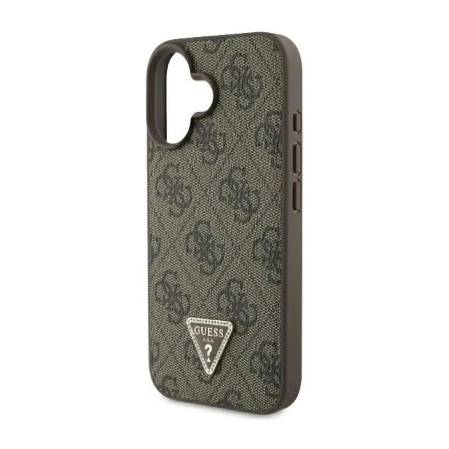 Guess 4G Strass Dreieck Hülle mit Umhängegurt Braun – iPhone 16