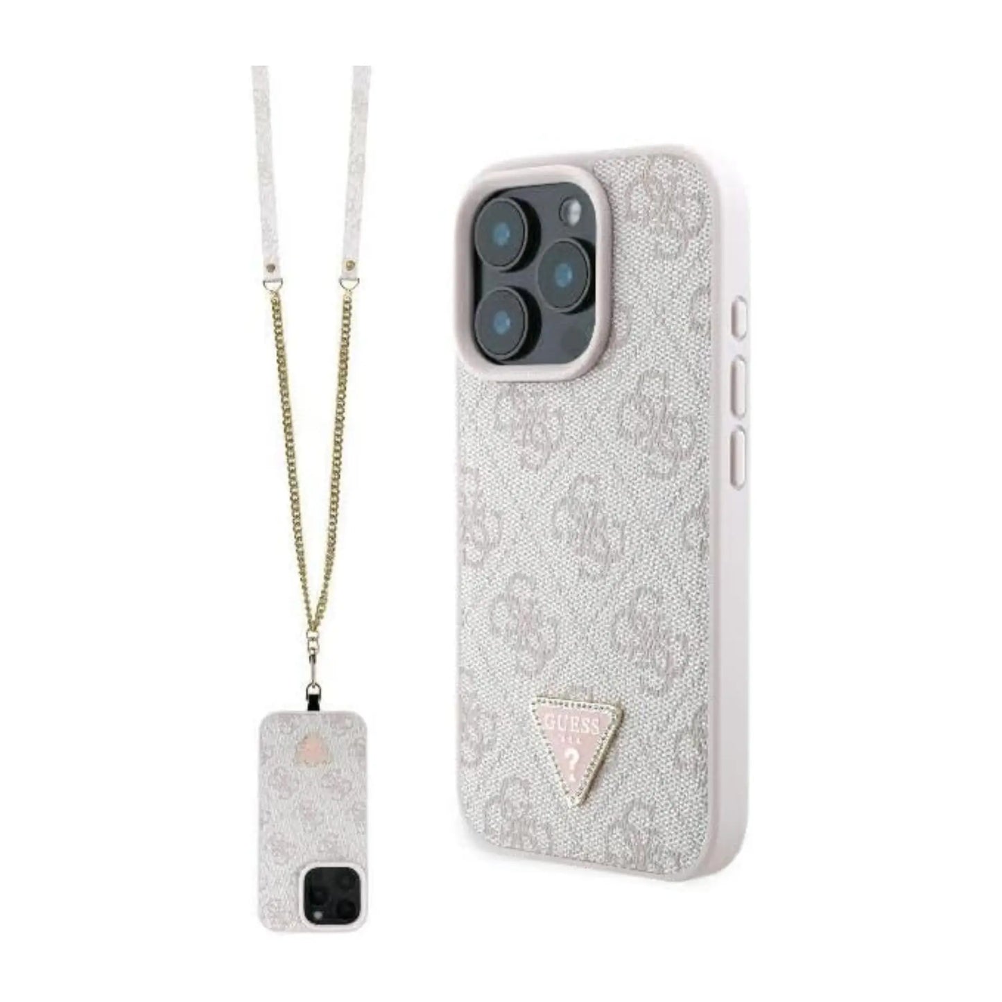 Guess 4G Crossbody Hülle mit Logo – iPhone 16 Pro Max, Rosa