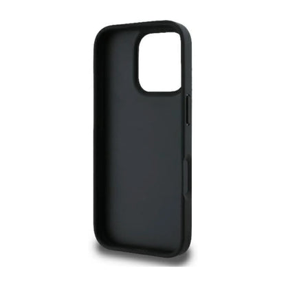 Karl Lagerfeld Hardcase mit Monogramm & Karl/Choupette Head Pin – iPhone 16 Pro Max, Schwarz