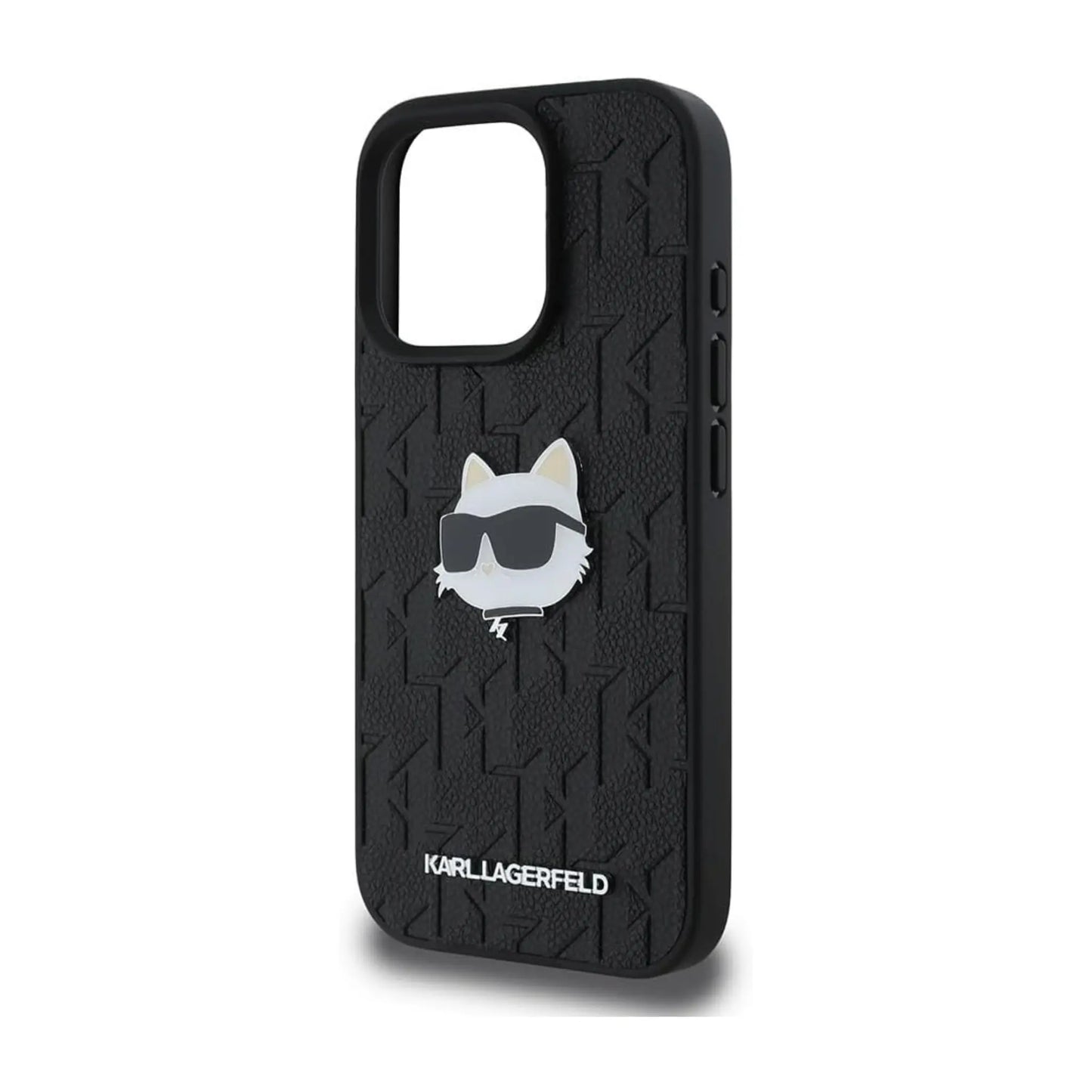 Karl Lagerfeld Choupette Head Hardcase mit Monogramm – iPhone 16 Pro Max, Schwarz