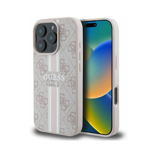 Guess Handyhülle GUHMP16LP4RPSP 4G Stripes Rosa für Magsafe – iPhone 16 Pro