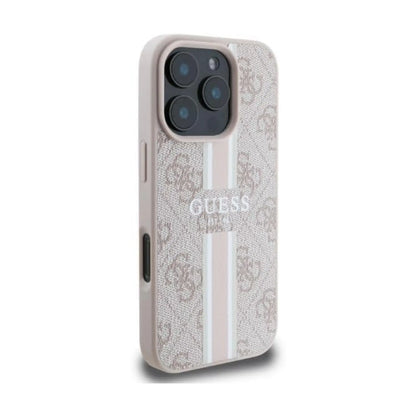 Guess Handyhülle GUHMP16LP4RPSP 4G Stripes Rosa für Magsafe – iPhone 16 Pro