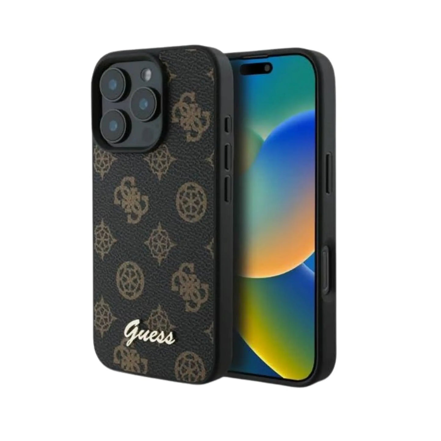 Guess Peony Script Hülle Schwarz für Magsafe – iPhone 16 Pro Max