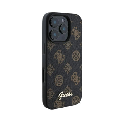 Guess Peony Script Hülle Schwarz für Magsafe – iPhone 16 Pro Max