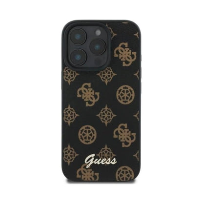 Guess Peony Script Hülle Schwarz für Magsafe – iPhone 16 Pro Max