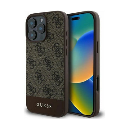 Guess Hülle Hardcase 4G Bottom Stripe Braun – iPhone 16 Pro