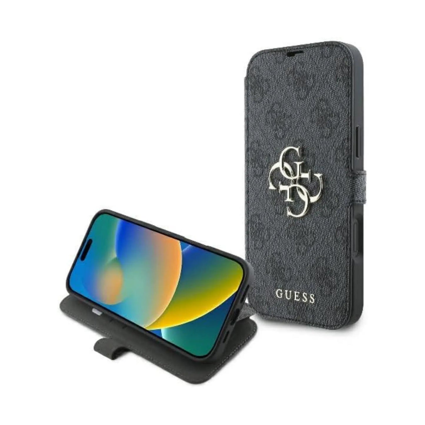 Guess Gubkp16m4gmggr Klapphülle 4G Metal Logo für iPhone 16 Plus - Grau