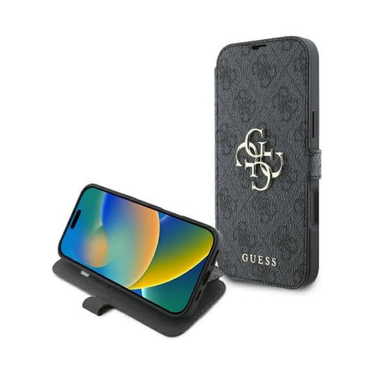 Guess Gubkp16m4gmggr Klapphülle 4G Metal Logo für iPhone 16 Plus - Grau