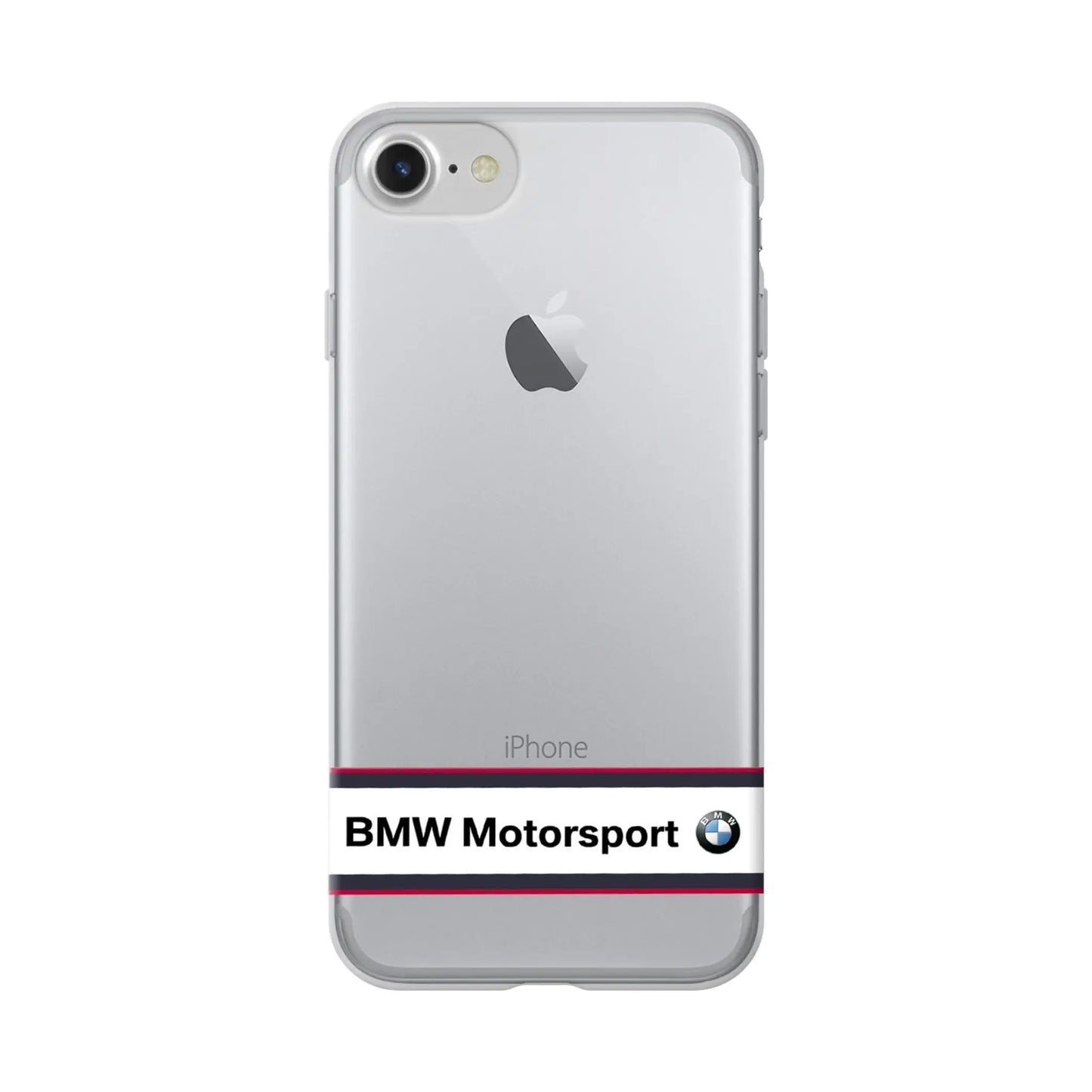 BMW Hülle BMHCP7TRHWH Transparent Horizontal Weiß/Blau – iPhone 7/8