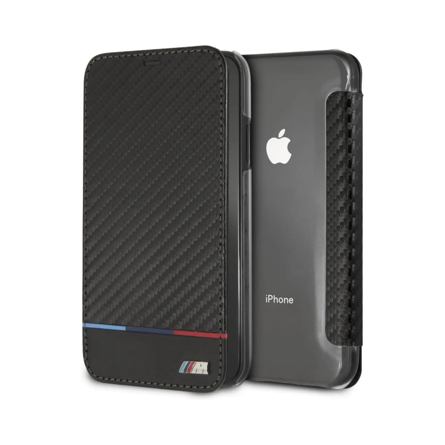 BMW Hülle BMTRBKI61PUCARTCBK Carbon Tricolor Stripe Schwarz – iPhone XR