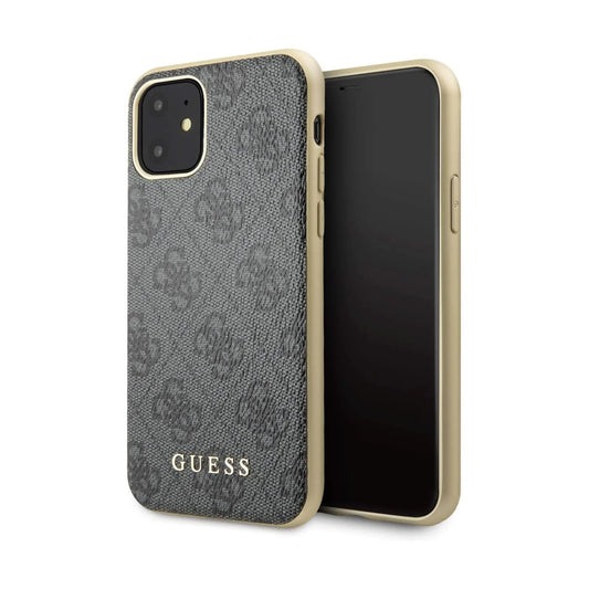 Guess Hülle 4G Metal Gold Logo Grau - iPhone 11