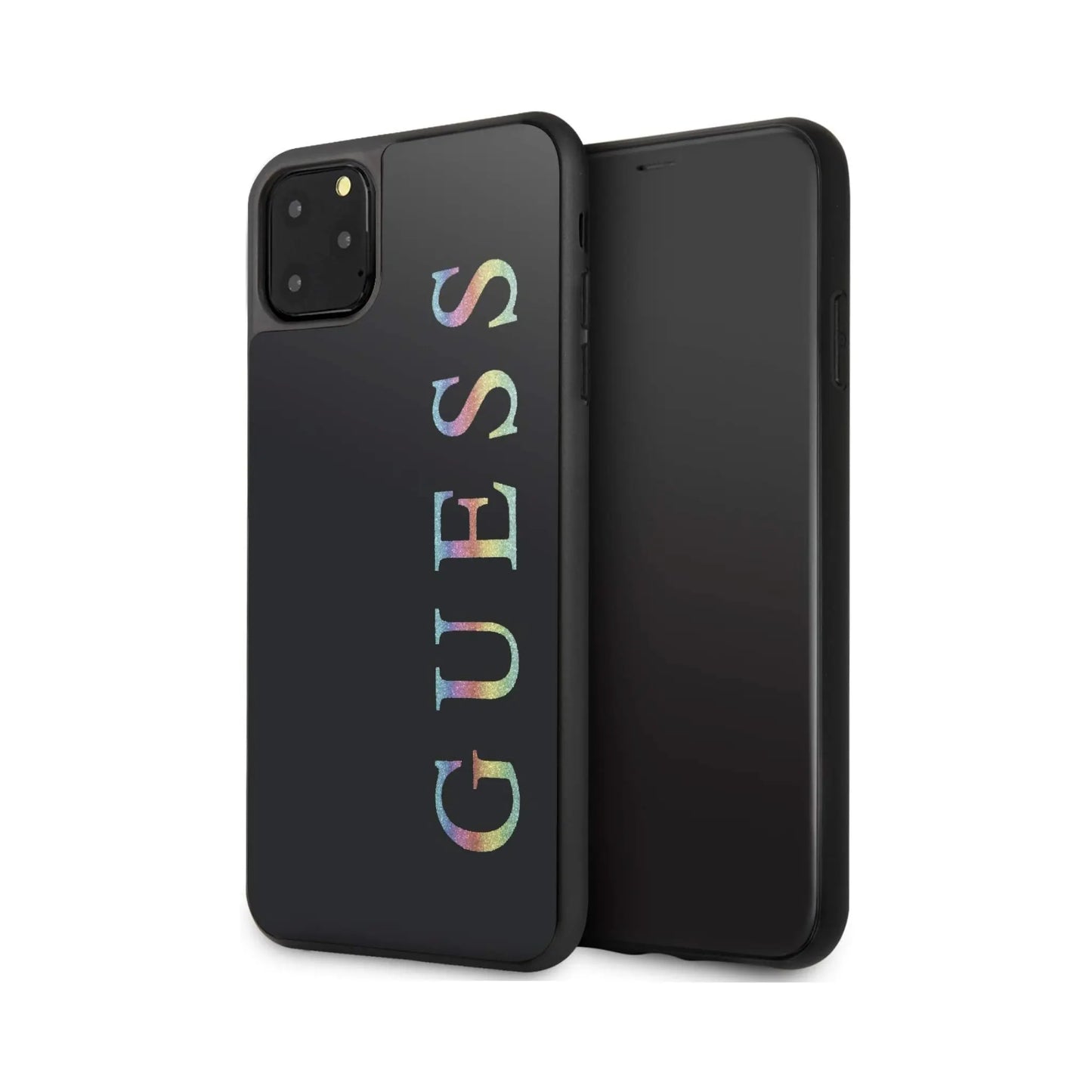 Guess Hülle Double Layer Glitter Logo Multicolor Schwarz - iPhone 11 Pro Max