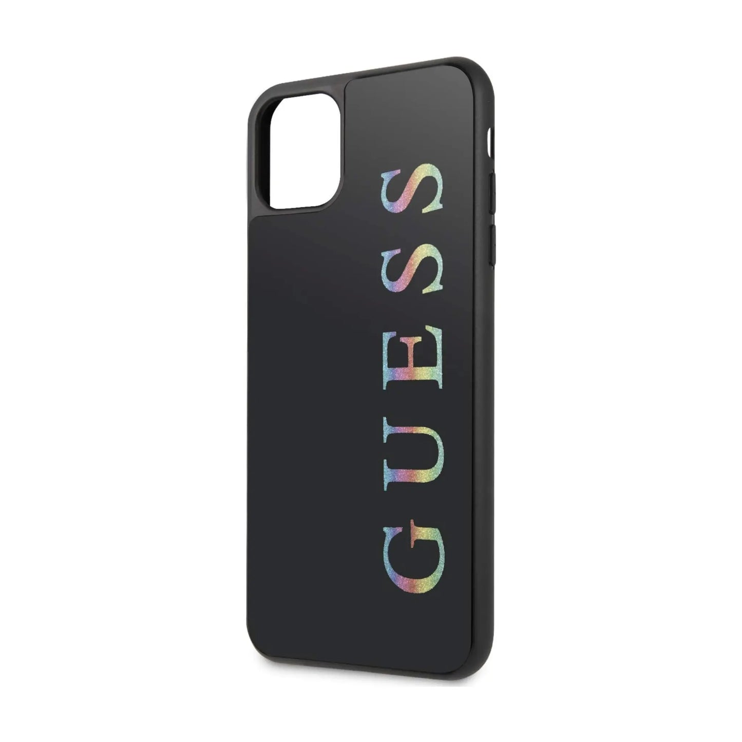 Guess Hülle Double Layer Glitter Logo Multicolor Schwarz - iPhone 11 Pro Max