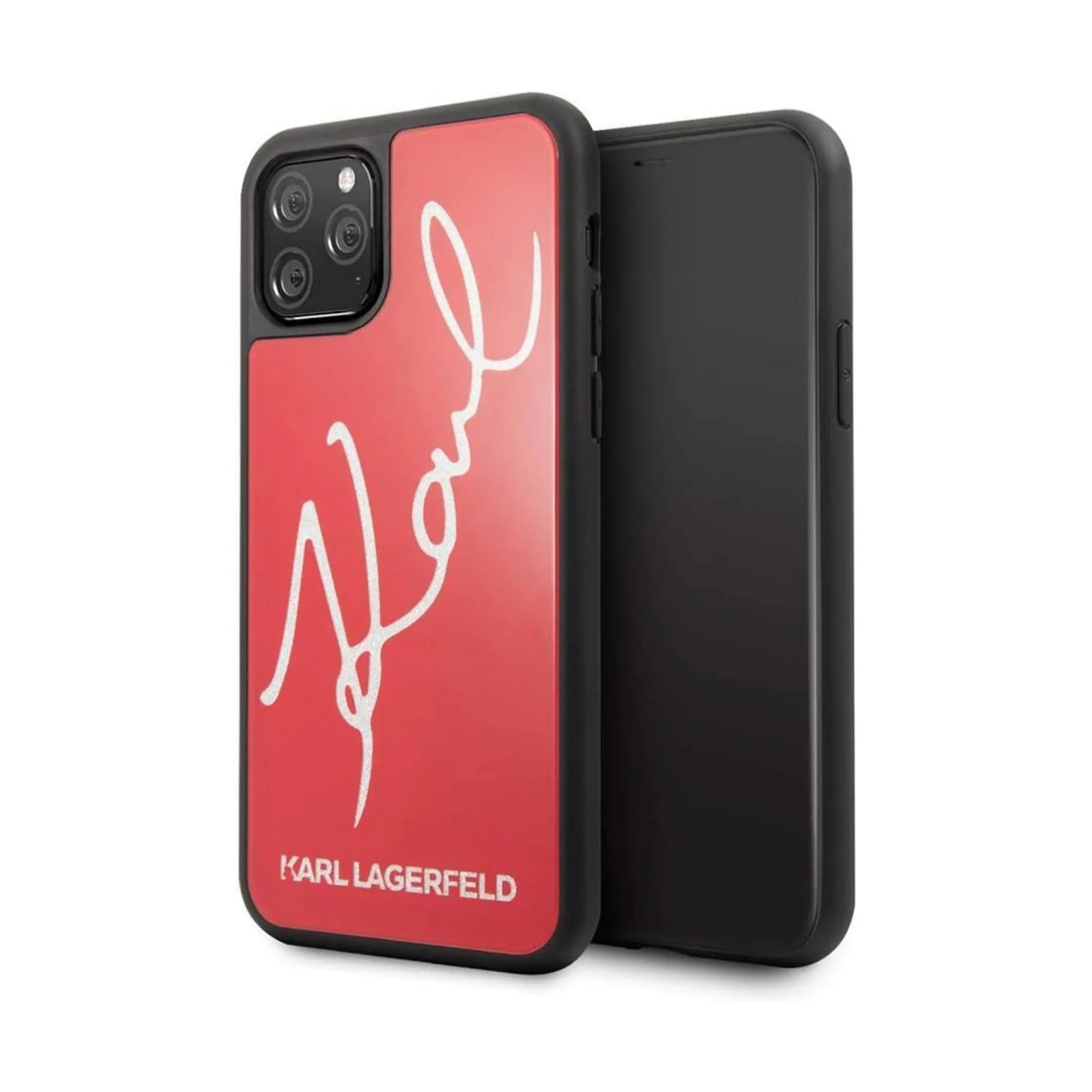 Karl Lagerfeld Hülle KLHCN65DLKSRE Signature Glitter Rot – iPhone 11 Pro Max