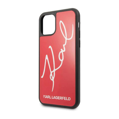 Karl Lagerfeld Hülle KLHCN65DLKSRE Signature Glitter Rot – iPhone 11 Pro Max