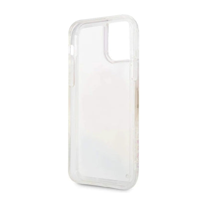 Guess GUHCN58LGIRGP Hülle Liquid Glitter Farbverlauf Rundlogo - iPhone 11 Pro