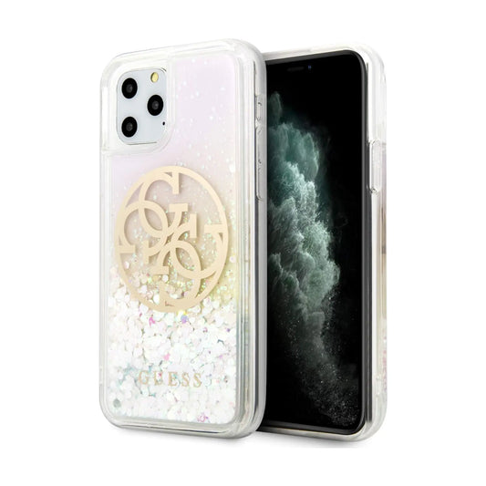 Guess Hülle Gradient Liquid Glitter Circle Logo Weiß - iPhone 11 Pro Max