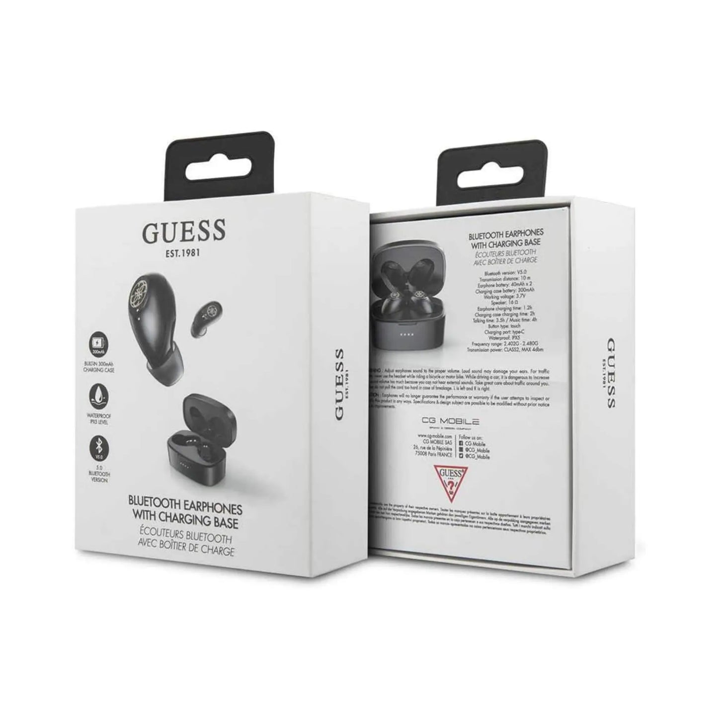 Guess Bluetooth Earphones mit Ladestation - Schwarz
