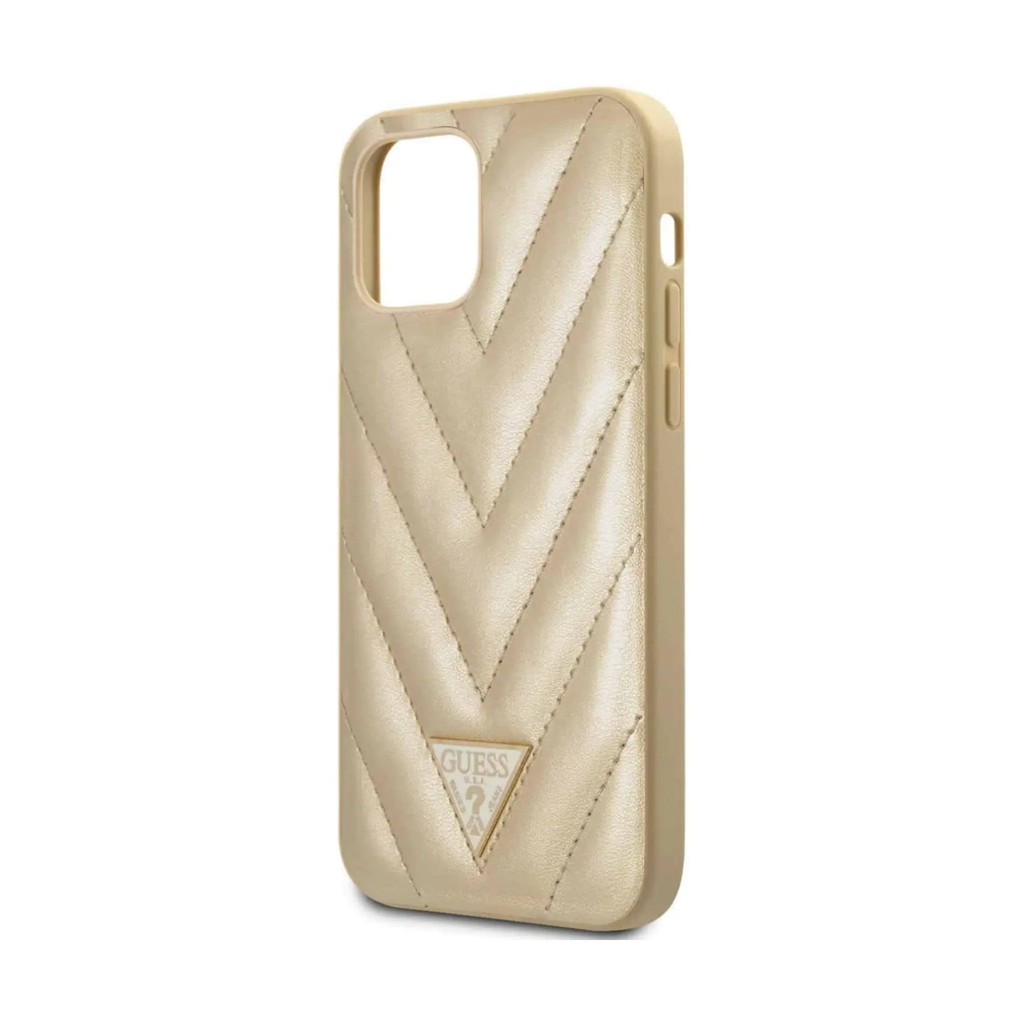 Guess Hülle V-Quilted Collection Gold - iPhone 12 Mini