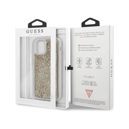 Guess Hülle 4G Liquid Glitter Gold - iPhone 12 Mini