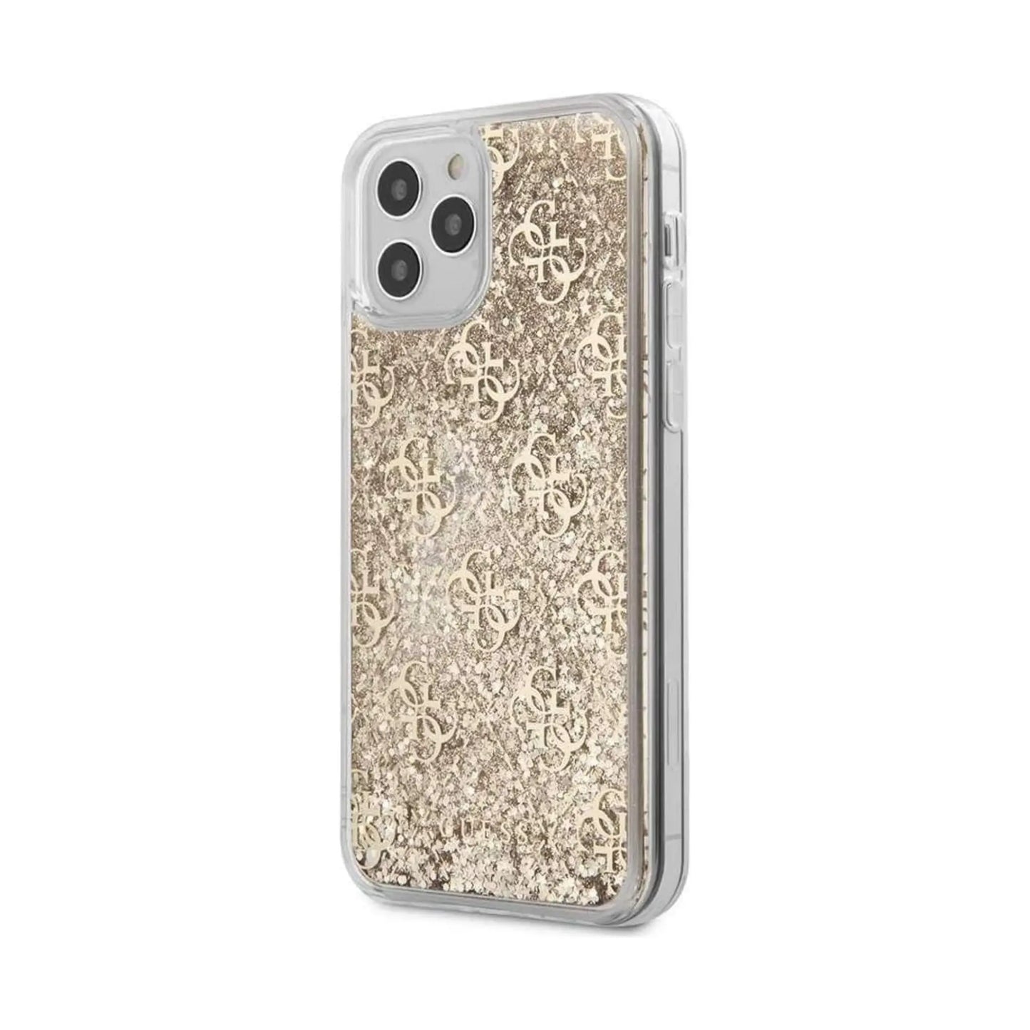 Guess iPhone 12 Pro Max Hülle, Gold – 4G Liquid Glitter
