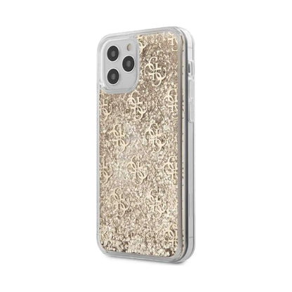 Guess iPhone 12 Pro Max Hülle, Gold – 4G Liquid Glitter