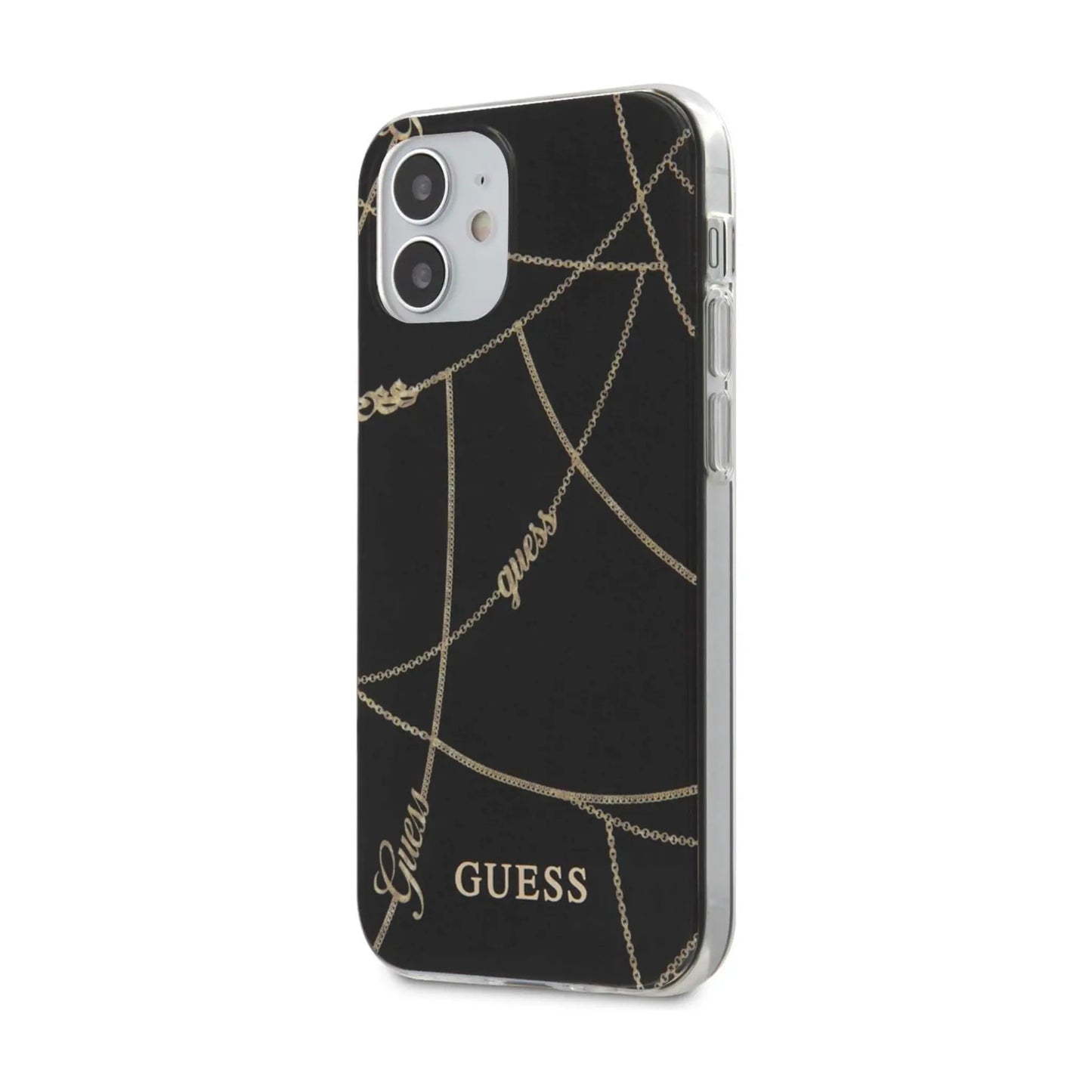 Guess Hülle Gold Chain Schwarz - iPhone 12 Mini