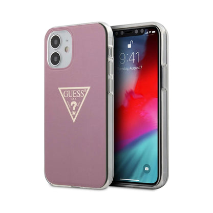 Guess Hülle Metallic Triangle Pink - iPhone 12 Mini