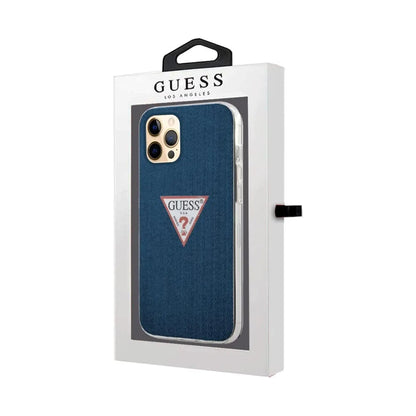 Guess Hülle Denim Triangle DK Marineblau - iPhone 12 Pro Max
