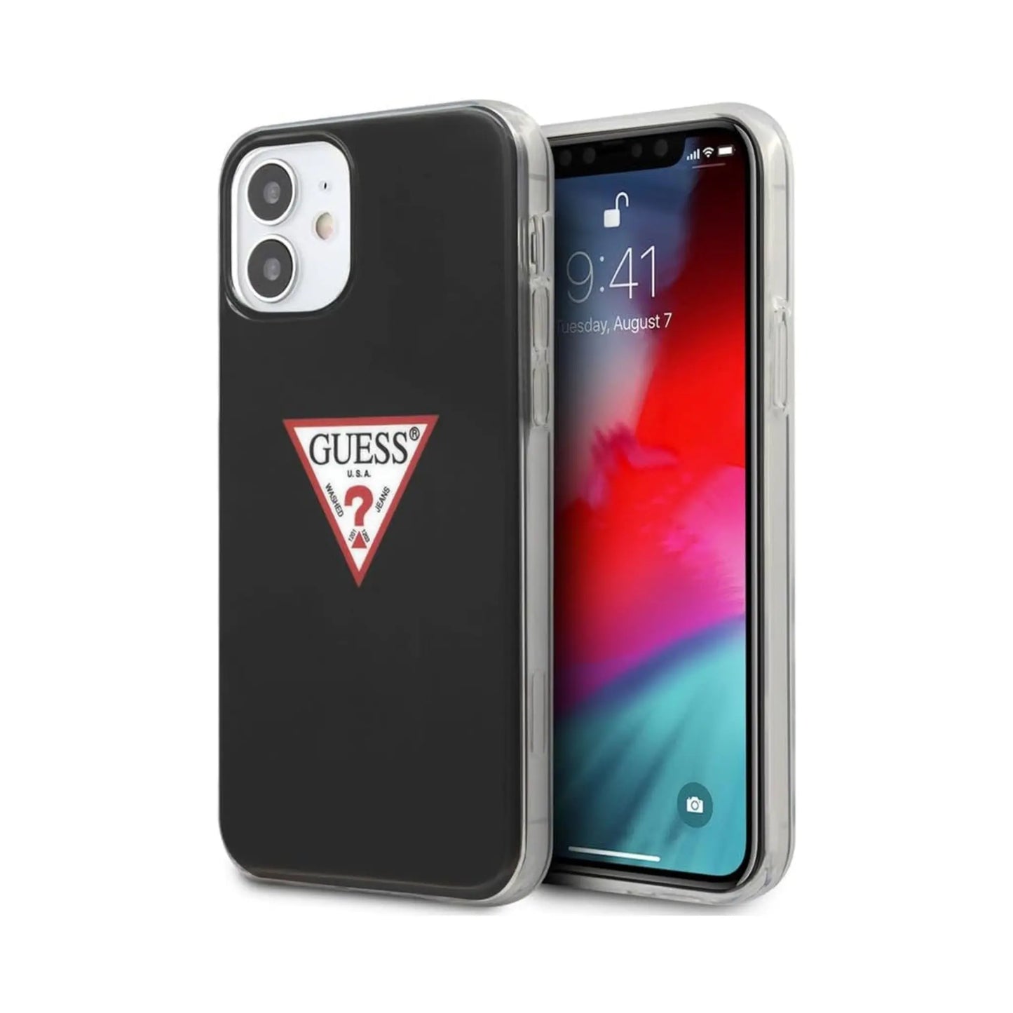Guess Hülle Hardcase Triangle Schwarz - iPhone 12 Mini