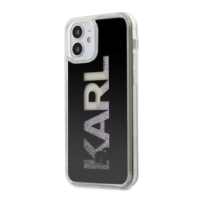 Karl Lagerfeld Liquid Glitter Case, Schwarz - iPhone 12 Mini