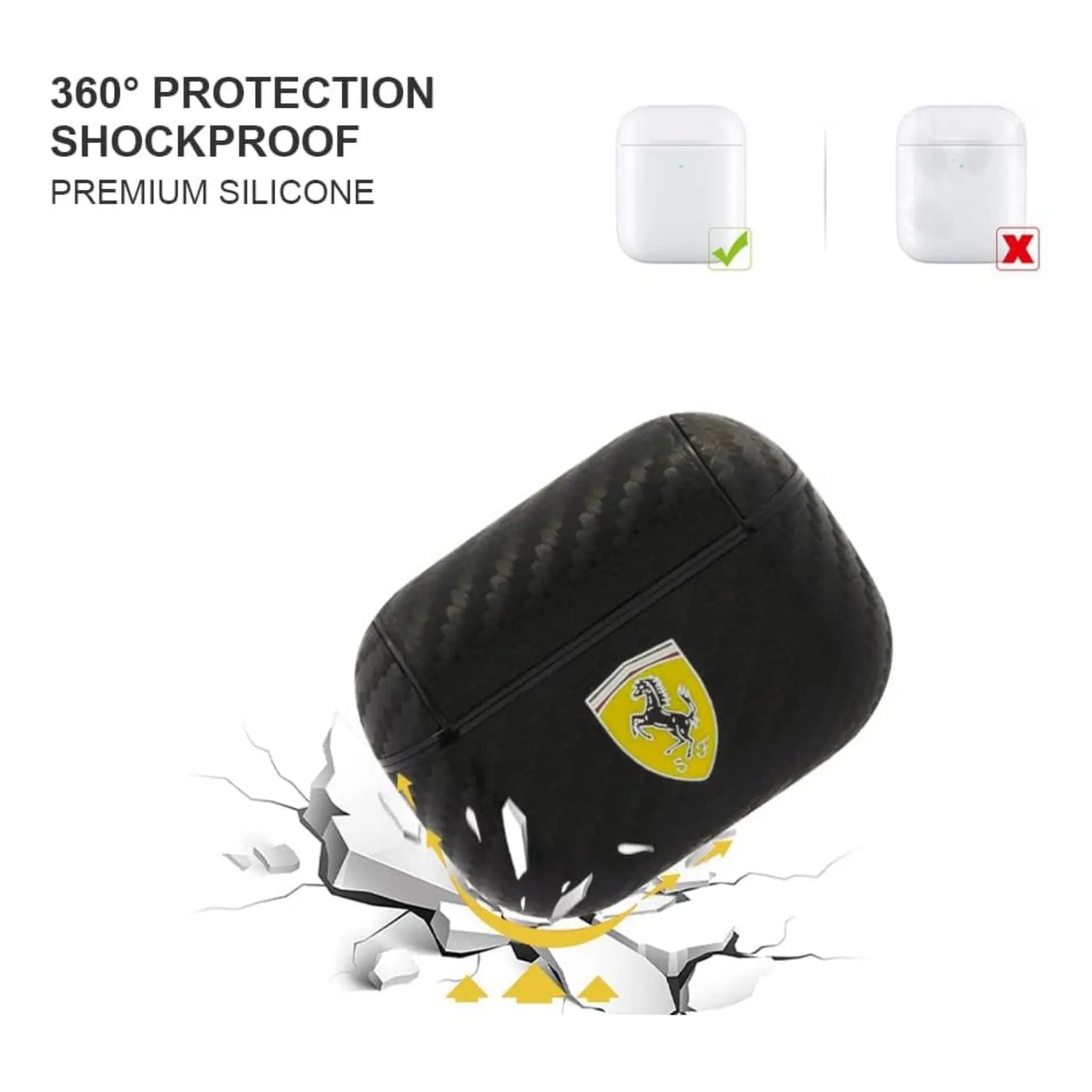 Ferrari Hülle FESAPCABK On Track Polyurethan Carbon Schwarz – AirPods Pro