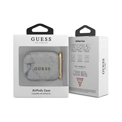 Guess AirPods Pro Hülle Marble Collection Weiß