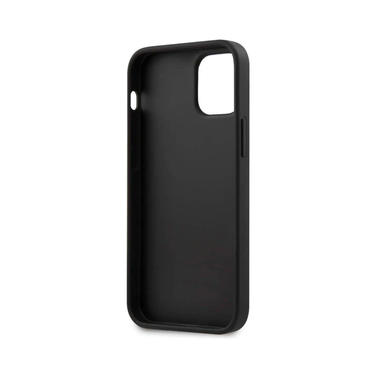 BMW iPhone 12 Mini Hülle, Schwarz – Echtleder Signature Tire Marks Hardcase