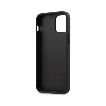 BMW iPhone 12 Mini Hülle, Schwarz – Echtleder Signature Tire Marks Hardcase