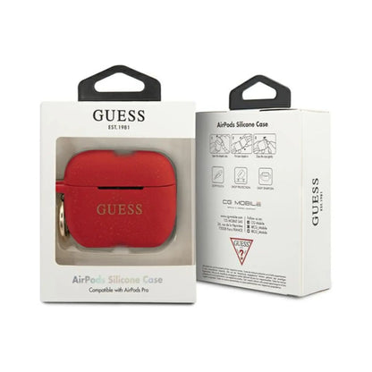 Guess AirPods Pro Hülle GUACAPSILGLRE, Rot – Silikon Glitter