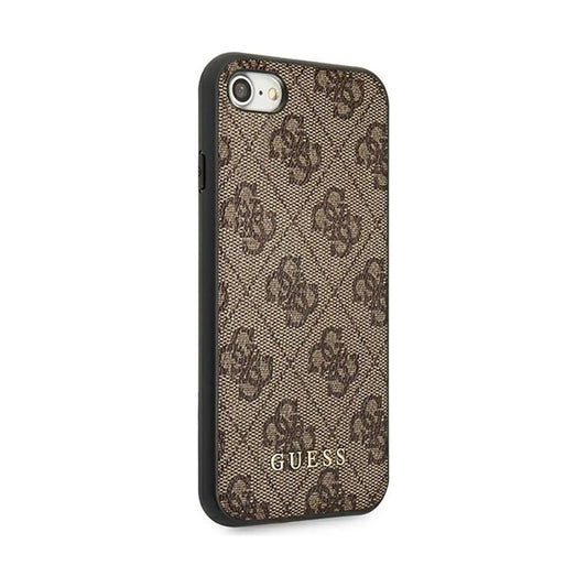 Guess Hülle 4G Metal Gold Logo Braun - iPhone SE 2022 / SE 2020 / 8 / 7