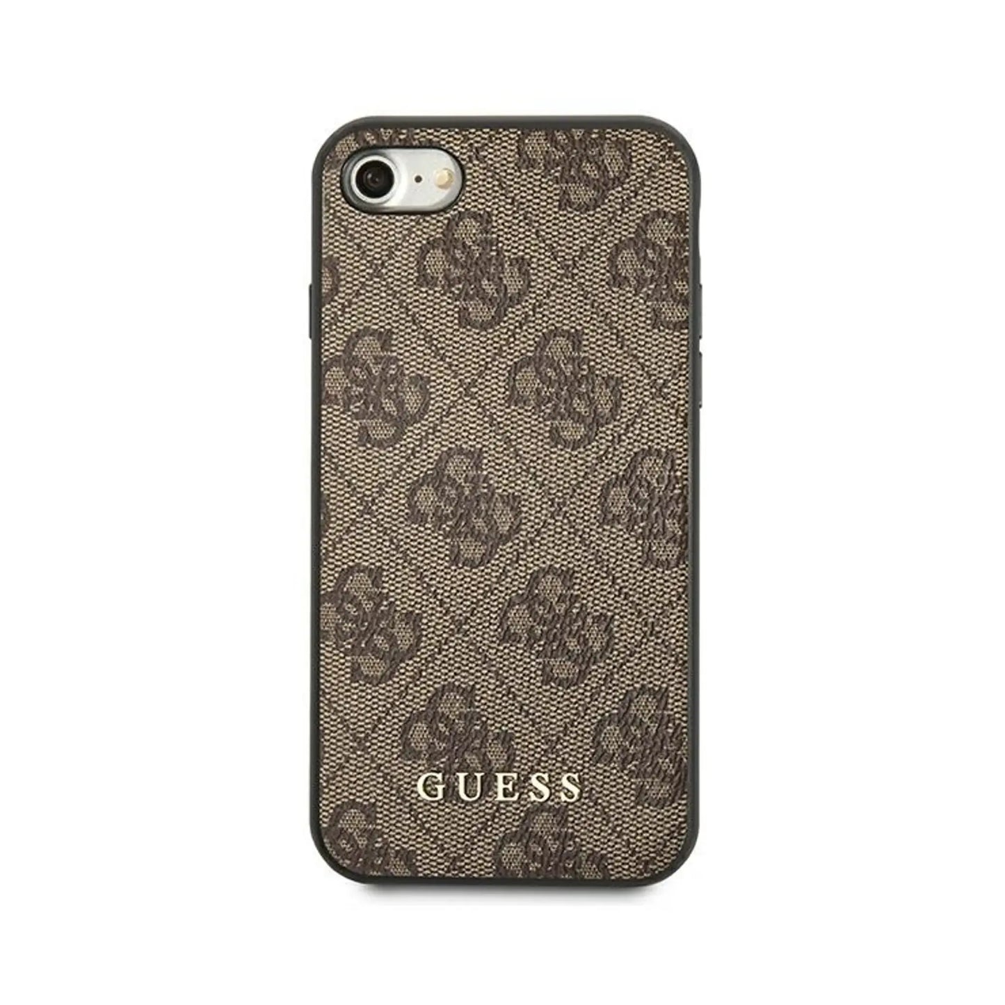 Guess Hülle 4G Metal Gold Logo Braun - iPhone SE 2022 / SE 2020 / 8 / 7