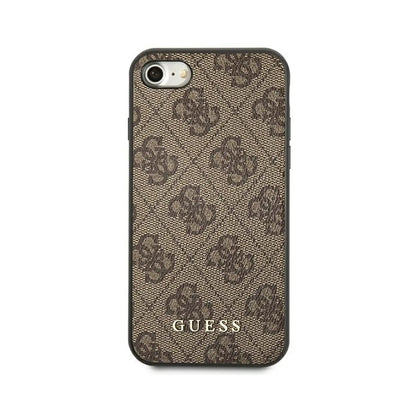 Guess Hülle 4G Metal Gold Logo Braun - iPhone SE 2022 / SE 2020 / 8 / 7
