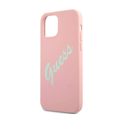 Guess GUHCP12LLSVSPG Hülle Silicone Vintage Grün Pink - iPhone 12 Pro Max