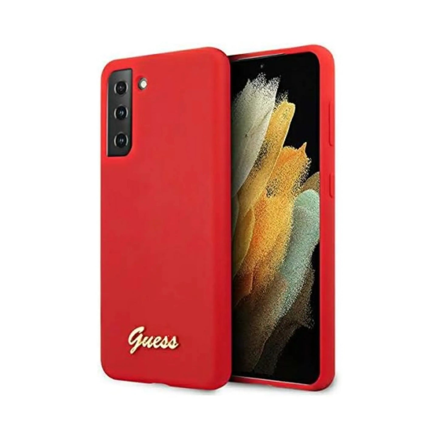 Guess Silikon Case Logo, Rot - Galaxy S21+