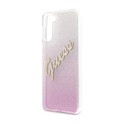 Guess GUHCS21MPCUGLSPI Hülle Glitter Gradient Script Rosa - Galaxy S21+