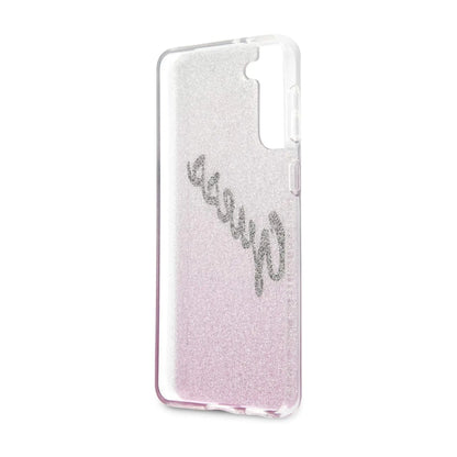 Guess GUHCS21MPCUGLSPI Hülle Glitter Gradient Script Rosa - Galaxy S21+