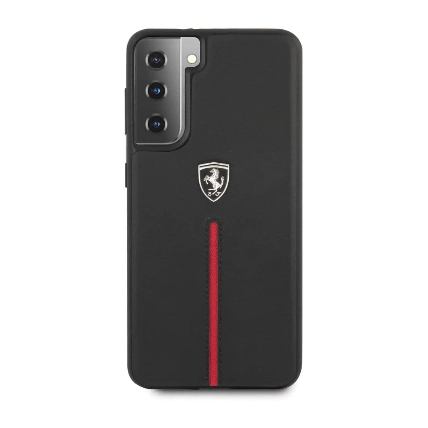 Ferrari FEOSIHCS21SBK Off Track Leder-Nylon Case, Schwarz – Galaxy S21